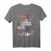 Oma Hexe auf Hexen-Besen mit Katze Damen T-Shirt – Lustiges Halloween Design für Partys & Kostüme