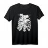 Katze Bibcage Skelett Halloween Röntgen-T-Shirt für Katzenliebhaber & Katzenmütter - Originelle Halloween Geschenkidee