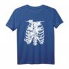 Katze Bibcage Skelett Halloween Röntgen-T-Shirt für Katzenliebhaber & Katzenmütter - Originelle Halloween Geschenkidee