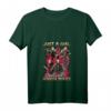Damen Just A Girl Who Loves Horror Movies Halloween-Kostüm T-Shirt mit V-Ausschnitt – Perfekte Geschenkidee für Horrorfilm-Fans, Halloween & Feiertage