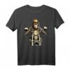 Affe Schimpanse mit Strohhut auf Motorrad T-Shirt – Surrealistisches psychedelisches Design für Freizeit, Partys & Geschenke