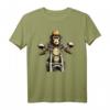 Affe Schimpanse mit Strohhut auf Motorrad T-Shirt – Surrealistisches psychedelisches Design für Freizeit, Partys & Geschenke
