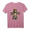 Affe Schimpanse mit Strohhut auf Motorrad T-Shirt – Surrealistisches psychedelisches Design für Freizeit, Partys & Geschenke