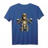 Affe Schimpanse mit Strohhut auf Motorrad T-Shirt – Surrealistisches psychedelisches Design für Freizeit, Partys & Geschenke