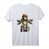 Affe Schimpanse mit Strohhut auf Motorrad T-Shirt – Surrealistisches psychedelisches Design für Freizeit, Partys & Geschenke