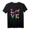 Bunte Whippet Hund Love-r Dad Mama T-Shirt – Lustiges Geschenk für Hundeliebhaber zu Muttertag, Geburtstag & Weihnachten
