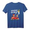 Kinder 3. Geburtstag Jungen Feuerwehr Feuerwehrauto T-Shirt – Perfektes Geschenk für den dritten Geburtstag, Kindergarten & Geburtstagsfeier