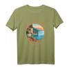Lago di Como Italien Vintage-Stil T-Shirt im Kreis mit Used-Look – Perfektes Urlaubssouvenir für Natur- und Wasserliebhaber, Familien & Outdoor-Fans