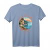 Lago di Como Italien Vintage-Stil T-Shirt im Kreis mit Used-Look – Perfektes Urlaubssouvenir für Natur- und Wasserliebhaber, Familien & Outdoor-Fans