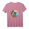 Lago di Como Italien Vintage-Stil T-Shirt im Kreis mit Used-Look – Perfektes Urlaubssouvenir für Natur- und Wasserliebhaber, Familien & Outdoor-Fans