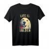 Weinlese-Golden Retriever Hundeleben ist goldenes T-Shirt – Lustiges Hundemotiv für Hundehalter, Retriever-Liebhaber & Hundebesitzer