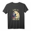 Weinlese-Golden Retriever Hundeleben ist goldenes T-Shirt – Lustiges Hundemotiv für Hundehalter, Retriever-Liebhaber & Hundebesitzer