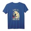 Weinlese-Golden Retriever Hundeleben ist goldenes T-Shirt – Lustiges Hundemotiv für Hundehalter, Retriever-Liebhaber & Hundebesitzer