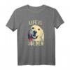 Weinlese-Golden Retriever Hundeleben ist goldenes T-Shirt – Lustiges Hundemotiv für Hundehalter, Retriever-Liebhaber & Hundebesitzer