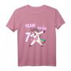Kinder Yeah! Ich Bin 7 - Süßes Mädchen Geburtstag T-Shirt mit Einhorn und Regenbogen für kleine Prinzessinnen