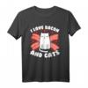 I Love BACON & Katzen T-Shirt - Lustiges Geschenk für Frauen, Männer & Kinder zu Geburtstagen, Feiertagen und besonderen Anlässen