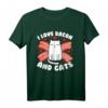 I Love BACON & Katzen T-Shirt - Lustiges Geschenk für Frauen, Männer & Kinder zu Geburtstagen, Feiertagen und besonderen Anlässen
