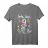 Kinder T-Shirt zum 9. Geburtstag mit Meerjungfrau Nixenflosse - Perfekt für Meerjungfrauen Geburtstagsparty & Geschenkidee