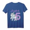 Kinder Geburtstagsshirt für 5-Jährige Mädchen mit Einhorn, Regenbogen & Sternen – Perfektes Geschenk für den 5. Geburtstag & Kinderparty