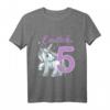Kinder Geburtstagsshirt für 5-Jährige Mädchen mit Einhorn, Regenbogen & Sternen – Perfektes Geschenk für den 5. Geburtstag & Kinderparty