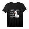 Just A Girl Who Loves Alpacas - Lustiges Lama Alpaka Kostüm T-Shirt für Frauen, Mädchen & Alpaca Fans als Geschenk für Geburtstag & Weihnachten
