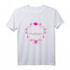 Partnerlook T-Shirt für Mutter und Tochter mit kyrillischer Schrift, Blumenmuster & Herzen – Perfekt für Sommer, Muttertag & Geburtstagsgeschenke aus Russland