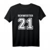 Schwester 2021 T-Shirt - Stolzes Geschwisterkind Geschenk für die Geburt und die glückliche Kindheit
