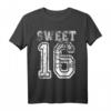 Sweet Sixteen Mädchen T-Shirt - Vintage Varsity Design für 16. Geburtstag, Trendiges Girly Geschenk für Tochter, Schwester, Nichte & Freundinnen