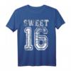 Sweet Sixteen Mädchen T-Shirt - Vintage Varsity Design für 16. Geburtstag, Trendiges Girly Geschenk für Tochter, Schwester, Nichte & Freundinnen
