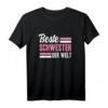 Beste Schwester der Welt - Süßes Vintage Geschenk T-Shirt für Geburtstag, Weihnachten & werdende Schwestern