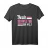 Beste Schwester der Welt - Süßes Vintage Geschenk T-Shirt für Geburtstag, Weihnachten & werdende Schwestern