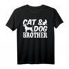 Katzenliebhaber, Hundeliebhaber, Katzenbesitzer, Hundebesitzer – Katze & Hund Bruder T-Shirt für Tierfreunde