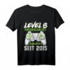 Kinder Geburtstagsshirt für Jungen - Level 8 freigeschaltet, Gaming Controller Motiv, Geschenk zum 8. Geburtstag, perfekt für Party & LAN-Party