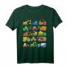 Baumaschinen T-Shirt für Kinder und Erwachsene – Baustellenfahrzeuge wie Bagger, Kran, Planierraupe, LKW & mehr