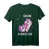 Kinder Schwester T-Shirt mit Einhorn - Süßes Partnerlook Geschenk für große und kleine Schwestern zu Geburt, Geburtstag, Weihnachten oder Ostern