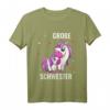 Kinder Schwester T-Shirt mit Einhorn - Süßes Partnerlook Geschenk für große und kleine Schwestern zu Geburt, Geburtstag, Weihnachten oder Ostern