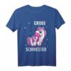 Kinder Schwester T-Shirt mit Einhorn - Süßes Partnerlook Geschenk für große und kleine Schwestern zu Geburt, Geburtstag, Weihnachten oder Ostern