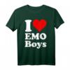 I Love Heart Emo Jungen T-Shirt – Klassisch geschnitten, doppelt genähter Saum, perfekt für Emo-Style und Trendbewusste Jungen