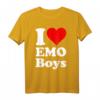 I Love Heart Emo Jungen T-Shirt – Klassisch geschnitten, doppelt genähter Saum, perfekt für Emo-Style und Trendbewusste Jungen