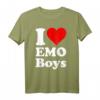 I Love Heart Emo Jungen T-Shirt – Klassisch geschnitten, doppelt genähter Saum, perfekt für Emo-Style und Trendbewusste Jungen