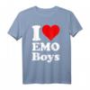 I Love Heart Emo Jungen T-Shirt – Klassisch geschnitten, doppelt genähter Saum, perfekt für Emo-Style und Trendbewusste Jungen