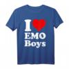 I Love Heart Emo Jungen T-Shirt – Klassisch geschnitten, doppelt genähter Saum, perfekt für Emo-Style und Trendbewusste Jungen