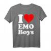 I Love Heart Emo Jungen T-Shirt – Klassisch geschnitten, doppelt genähter Saum, perfekt für Emo-Style und Trendbewusste Jungen