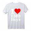 I Love Heart Emo Jungen T-Shirt – Klassisch geschnitten, doppelt genähter Saum, perfekt für Emo-Style und Trendbewusste Jungen