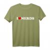 I Love Nerds Herz T-Shirt – Lustiges Geek-Shirt für Fans, Weihnachts- & Geburtstagsgeschenk