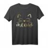Meow Lustiges Katzengesicht T-Shirt für Katzenfans - Perfekt für Katzenliebhaber, Mädchen und Kinder bei Feiern und Adoptionen