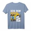 Kinder 2. Geburtstag Bagger T-Shirt – Lustiges Baustellen Outfit für Zweijährige Jungen, ideales Geschenk für Geburtstag & Kindergarten