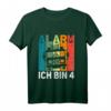 Kinder Geburtstag FEUERWEHR Alarm ich bin 4 Jahre Retro T-Shirt – Lustiges Feuerwehr Design für Jungen zum 4. Geburtstag