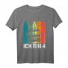 Kinder Geburtstag FEUERWEHR Alarm ich bin 4 Jahre Retro T-Shirt – Lustiges Feuerwehr Design für Jungen zum 4. Geburtstag