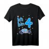 Kinder 4. Geburtstag Junge Polizei T-Shirt - Cooles Polizeiauto Outfit für Kinderparty & Geburtstagsgeschenk